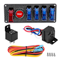 Miniatyrbild 2 av 8: 6-i-1 Racingbil Auto Tändningsbrytare Panel Motor Startknapp Kontroll Kit 12V