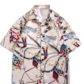 Miniatyrbillede 4 af 8: Skjorte Korte Ærmer Knapper Pæn Print Behagelig Løstsiddende Polyester Bluser til Mænd Kvinder Khaki L