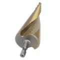Miniatyrbillede 7 af 8: Trinbor Bit Hurtig Skift HSS Ti Belagt Spiralformet Rillende Hex Skaft Værktøj 15 Trin 4‑32mm