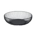 Trådfruktskål, miljövänlig beläggning & enkel rengöring, metallfruktskål med rundad design för kök & vardagsrum (svart)