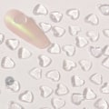 Miniatyrbillede 1 af 7: 3-pak klare hjerteformede neglekunst-charms, 3D kærlighedshjerter rhinestones