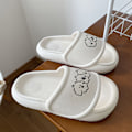 Miniatyrbillede 1 af 8: Kvinders Tykke Sål Slide Sandaler Anti-Skridsikker Komfortable Moderne Søde Dame-Tøfler til Sommer Hvid 38‑39 (Passer til 37-38 Størrelse Fødder at Bære)