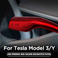 Miniatyrbild 5 av 8: Rattstyrningsvredskydd, Vredskydd för Vindrutetorkare, Dekor för Tesla Model 3/Y Röd