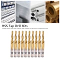 Miniatyrbillede 5 af 8: 10 stk. Tap-bor Bits HSS 6,1 Hex Kvadrat Skaft Ti-belagt Komposit M5 Hardware Håndværktøj