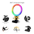 Miniatyrbilde 7 av 8: 16cm LED USB Sirkellys RGB Fyllingslys med Klemmeholder for Selfie Live Sminke