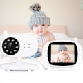 Miniatyrbillede 4 af 5: Trådløs 3,5 tommer LCD Digital Videobabyalarm Babysitter Justerbar synsvinkel Temperaturmåling To-vejs kommunikation EU-stik 110‑220V