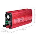 Miniatyrbilde 1 av 2: 1500W Solcelleomformer 12V 24V Konverterer 220V Modifisert Bilomformer (24V til 220V)