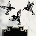Miniatyrbild 3 av 5: Utomhusdekor Accent, Premiumkvalitet Hantverk, Vattentät Metall Kolibri Väggkonst För Gård, Uteplats & Trädgård
