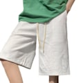 Miniatyrbild 2 av 8: Män Drawstring Shorts Bokstavstryck Mjuk Hudvänlig Andningsbar Män Lösa Shorts för Semesterfest Vit XL