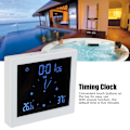 Miniatyrbillede 4 af 8: Digital Alarm Temperatur- og Luftfugtighedsskærm Ur Indendørs Bord Timer Multifunktionel til Husholdning Kontor Dekoration (Hvid TS-WP10-W)