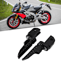 Miniatyrbillede 1 af 8: 2 stk. Motorcykel Forreste Fodstøtter CNC Aluminium Legering Fodstøtte Udskiftning til Aprilia RS660 RSV4 Tuono 660 V4 1100 Sort