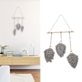 Miniatyrbild 1 av 8: Handvävd Löv Väggbonad Boho Stil Bomull Löv Väggbonad Väggdekoration för Sovrum Sovsal Grå