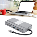 Miniatyrbild 1 av 8: 8-i-1 USB C Hub Typ C till 4K HD Multimedia Interface RJ45 USB3.0 USB2.0 PD Lagringskortplats MicroStorage-kortplats USB C Hub-adapter