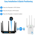 Miniatyrbild 5 av 5: Stabil Signal WiFi-förstärkare, 2024 Multifunktionslägen Booster, Stöder Säker Krypterad Surfning för 35 Enheter, Lång Räckvidd WiFi-täckning upp till