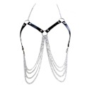 Miniatyrbild 1 av 6: Punk Layered Chest Chains Läder Body Chains Party Nattklubb Bo