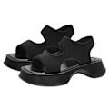 Miniatyrbillede 2 af 8: Sportsandaler Tyk Bund Casual Moderigtig Komfortabel Ergonomisk Hudvenlig Sko til Shopping Rejser Sort 38