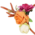 Miniatyrbilde 3 av 8: Motebevisst Hodebånd med Blomster-Reinsdyrgevir - Blomsterkrans for Fest, Cosplay, Bryllup, Jul - Roserød