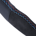 Miniatyrbilde 5 av 8: For M Performance V2 Flatbunn Nappa Suede Rattsving Hjulutskifting for F8X M2 M3 M4 (Rød 12-Klokka Ring)