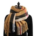Rutete vinter-skjerf for kvinner, langt og tykt oversized rutete skjerf for høst/vinter, varmt sjal