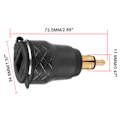 Miniatyrbillede 4 af 6: 12V-24V Motorcykel USB Port Strømadapter Stik med LED Display EU Stik Sort