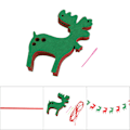 Miniatyrbilde 1 av 2: Juleflaggbanner i ikke-vevd stoff, DIY-hjemmepynt til vegg og fest #Hjortedyr