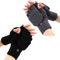 Vinterhandskar för kvinnor, 2-pack varma stickade konvertibla fingerlösa handskar för kvinnor, presenter med tumvante-överdrag