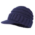 Trendy Varm Oversized Chunky Blød Oversized Ribstrikket Slouchy Strikket Hue med Skygge Dark blue