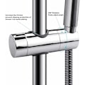 Miniatyrbild 5 av 5: Duschmunstyckeshållare Universal Slider Bar, Kromfinish Justerbar Duschmunstycksfäste För Glidstång 18-25mm, Integrerad Design ABS Material 360
