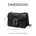 Miniatyrbillede 2 af 6: Crossbody tasker til kvinder - Skuldertaske i læder - Slangeprint