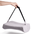 Miniatyrbillede 1 af 4: Fløjlsblød Rygpudestøtte med Memory Foam - Bilstol, Kontorstol, Hjem - Røgfarvet Grå