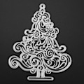 Miniatyrbillede 1 af 2: 1 stk. Nytt Kulstofstål DIY Papirklipningskort Skærende Dør Prægning Håndværk Juletræ (004)