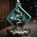 Miniatyrbillede 5 af 7: Tilbageflydende Firkantet Røgelsebrænder Keramik Lotus Base Hjem Dekoration Ornamenter