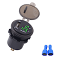 Miniatyrbilde 2 av 6: DC12-24V 2.1A 3-i-1 Multifunksjons Digital LED Vanntett Termometer Voltmeter Bil USB Hurtiglader Grønt Lys