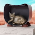 Miniatyrbillede 1 af 8: Vandtæt Kattenest PP Ridsefast Varmt Sød Halvlukket Katteseng Hule Gave Gul Uden Måtte
