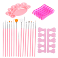 Miniatyrbillede 2 af 7: Professionelt Neglekunst Pensel Sæt Penholder Farvepalette Fingerspreader Manicure Værktøj