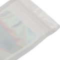 Miniatyrbillede 3 af 8: 100 stk Genlukkelige Lugtsikre Punge Holografisk Lugtsikre Emballageposer med Klar Vindue til Læbestift Hvid