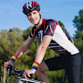 Pikkukuva 7 / 7: 3-osainen set, sisältää urheilullinen päänauhan ja rannenauhat, raidalliset hikinauhat urheilullisille miehille ja naisille (Rainbow) 3 dollaria.