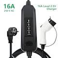 Miniatyrbilde 8 av 8: Svart EV-lader 16A Bærbar Elektrisk Kjøretøylader EU-plugg 110V‑250V for de fleste elektriske biler