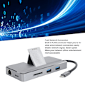 Miniatyrbild 7 av 8: 8-i-1 USB C Hub Typ C till 4K HD Multimedia Interface RJ45 USB3.0 USB2.0 PD Lagringskortplats MicroStorage-kortplats USB C Hub-adapter