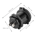 Miniatyrbillede 3 af 8: Billadeoplader med Dobbelt USB-Port QC3.0 Hurtigopladning med Berøringskontakt til 12‑24V Båd Motorcykel ATV RV Blå LED-indikator