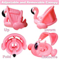 Miniatyrbillede 3 af 6: Flamingo babysvømmering med solbeskyttelse, babysvømmehjælp, babysvømmering oppustelig, babypool svømmering, oppustelig svømmering