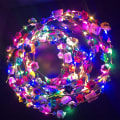 Miniatyrbilde 3 av 7: 12 stykker LED-blomsterkrone-pannebånd - multifarge glødende blomsterhårkrans Belysning Kranskrone til Halloween Cosplay-dekorasjon Bursdagsbryllup
