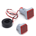 Miniatyrbillede 7 af 8: Strømsignalindikator Universal 2‑Skærms Kvadratisk Lampe Lys 60~500V AC AD16‑22FVARød