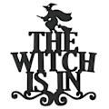 Miniatyrbillede 5 af 8: 5 stk Halloween Hængende Dørdekorationer Vægskilte THE WITCH IS IN til Fest Hjem