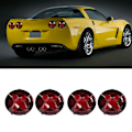 Pikkukuva 1 / 8: 4 kpl Tummanpunaisia LED-takavalot Perävalon Vaihto Chevy Corvette C6 2005-2013