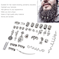 Miniatyrbillede 6 af 8: 34 stk. Legering Skæg Smykker Dreadlocks Forskellige Former DIY Hår Fletning Perler Tilbehør til Armbånd Halskæde