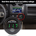 Miniatyrbild 7 av 8: Universal LED DC Digital Voltmeter Spänningsmätare Bilbatteri Mätare 12‑24V Med Tryckknapp Grön