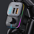 Miniatyrbilde 7 av 8: Bil Bluetooth MP3-spiller Fargerikt lys USB-lader Multifunksjonell lyd Håndfri FM-sender