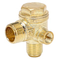 Miniatyrbillede 3 af 8: 3 stk. Kontrolventiler 3-vejs Messing Luftkompressor Tråd Central Pneumatisk Tilbehør 8mm 16mm 14mm