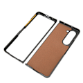 Miniatyrbild 7 av 8: Vikbar Skärm Telefonskal Syntetiskt Läder Skyddande Vikbart Telefonskal för Samsung Galaxy Z Fold 5 Tvåfärgat Nötskinn Blå